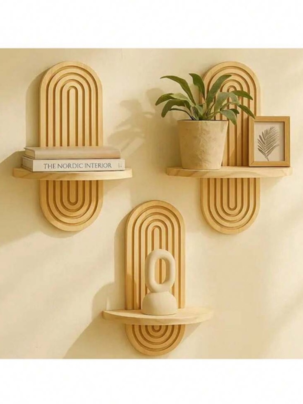 COMING 🔜 Set of 3 Boho Wooden Wall Shelves | Arch Design Floating Decor Shelves